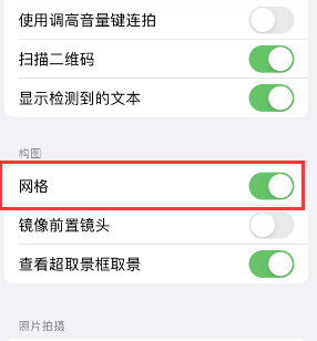 市中苹果手机维修网点分享iPhone如何开启九宫格构图功能